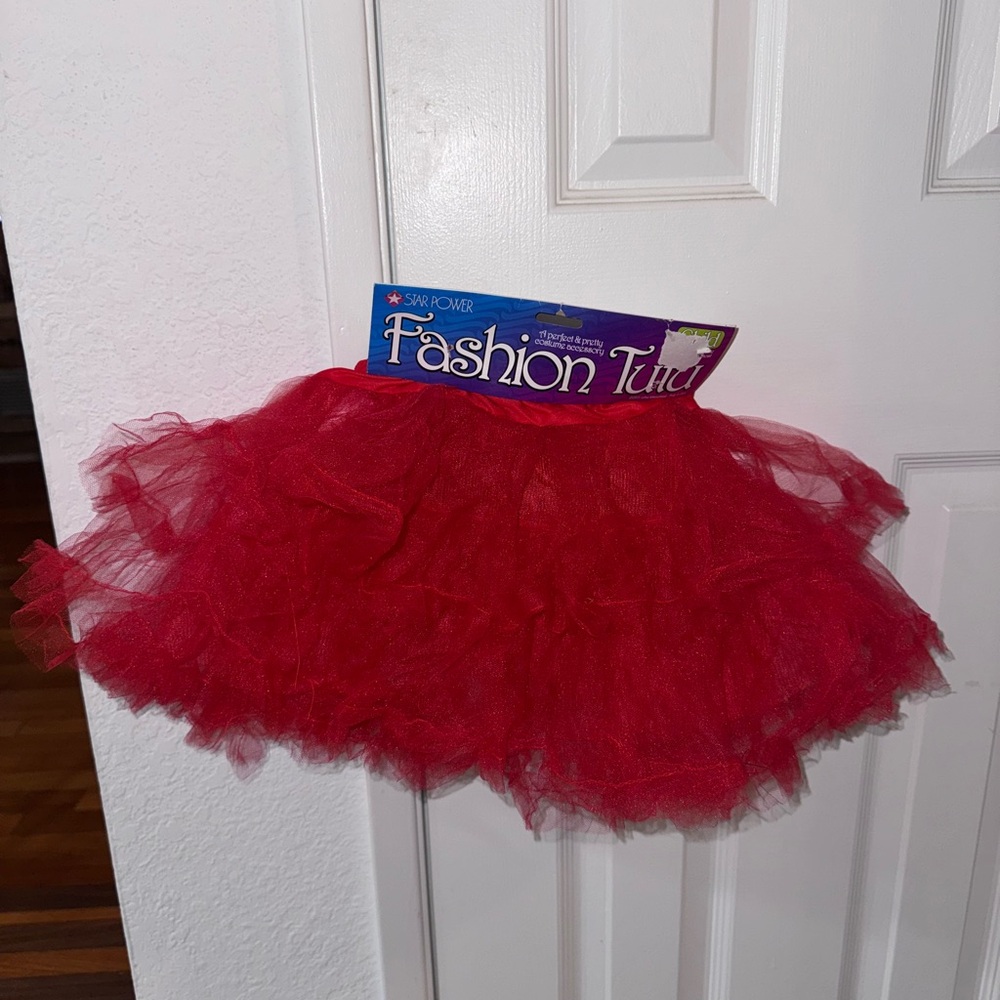 NWT Red Tutu Skirt tulle ballet dance dress up Halloween kids one size - Picture 2 of 5